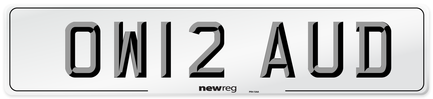 OW12 AUD Number Plate from New Reg